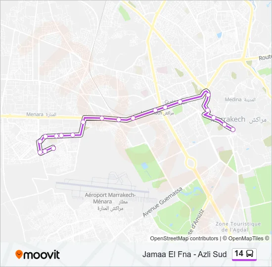 14 Bus Line Map