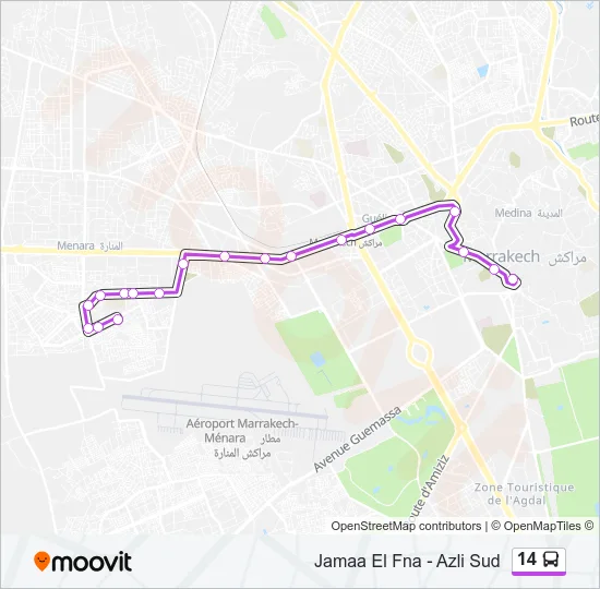 14 Bus Line Map