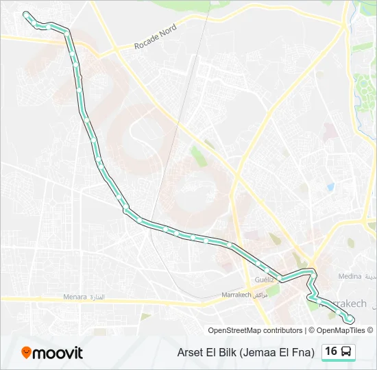 16 Bus Line Map