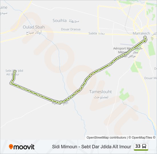 Plan de la ligne 33 de bus