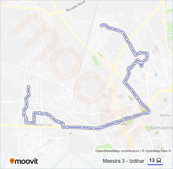 13 Bus Line Map