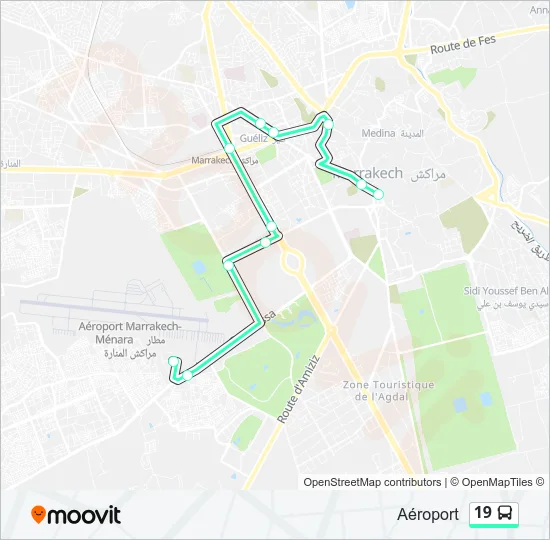 19 Bus Line Map
