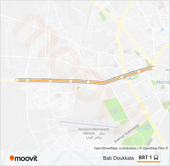 BRT 1 Bus Line Map