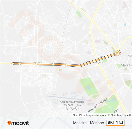 BRT 1 Bus Line Map