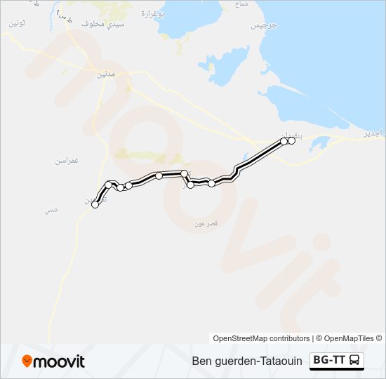 خريط الخط لـ BG-TT حافلة