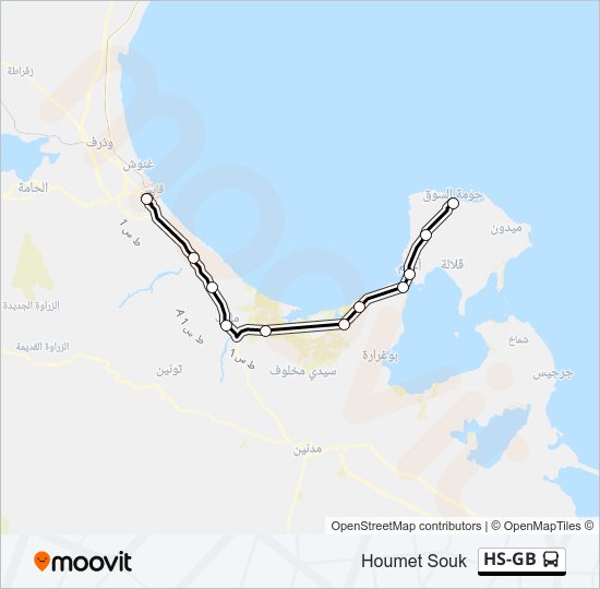 Plan de la ligne HS-GB de bus