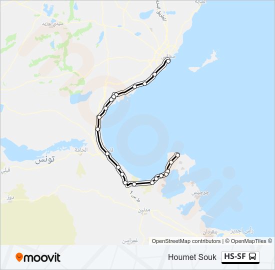 Plan de la ligne HS-SF de bus