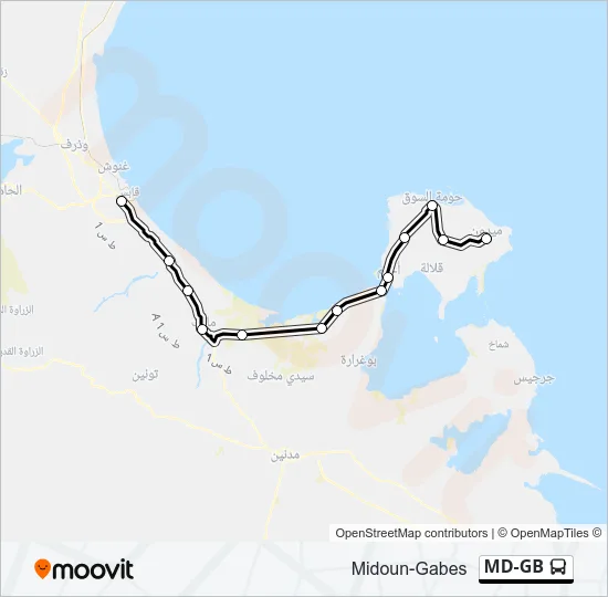 MD-GB Bus Line Map
