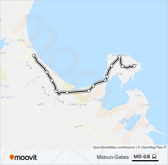 MD-GB bus Line Map