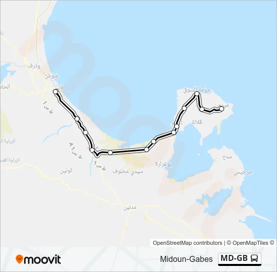 MD-GB Bus Line Map