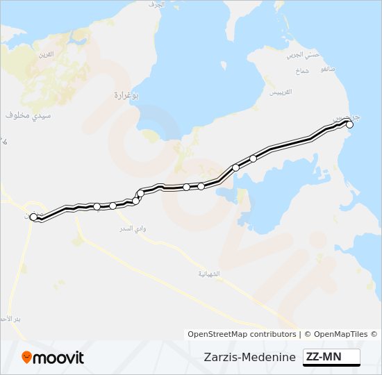 Plan de la ligne ZZ-MN de bus