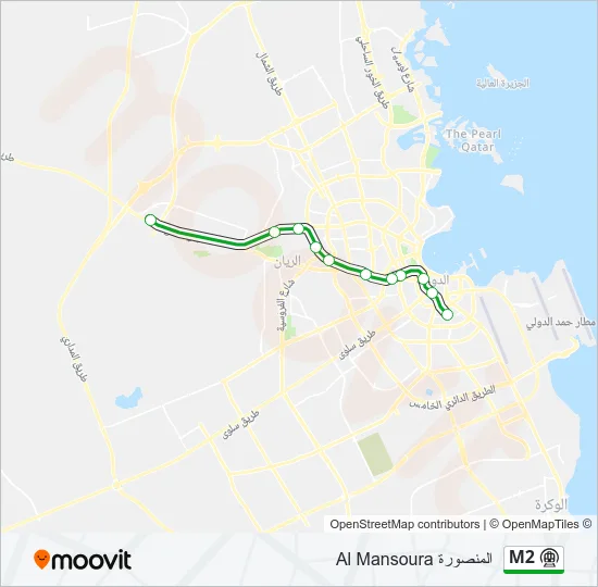 M2 Metro Line Map
