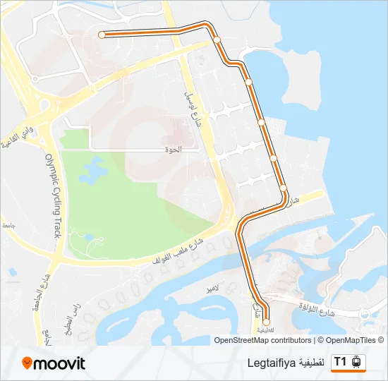 T1 Light Rail Line Map
