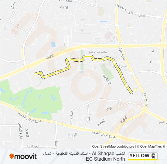 خريط الخط لـ YELLOW سكة حديدية خفيفة