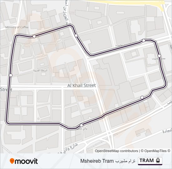 خريط الخط لـ TRAM سكة حديدية خفيفة