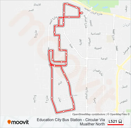 L521 Bus Line Map