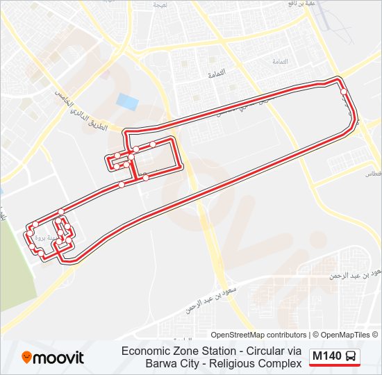 خريط الخط لـ M140 حافلة