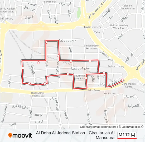 M112 Bus Line Map