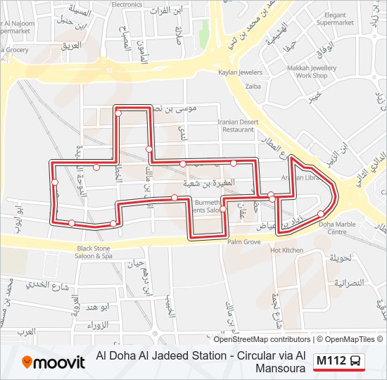 خريط الخط لـ M112 حافلة