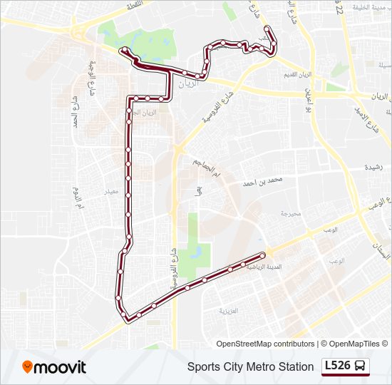 خريط الخط لـ L526 حافلة