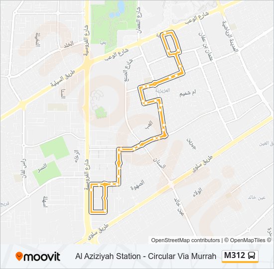 خريط الخط لـ M312 حافلة