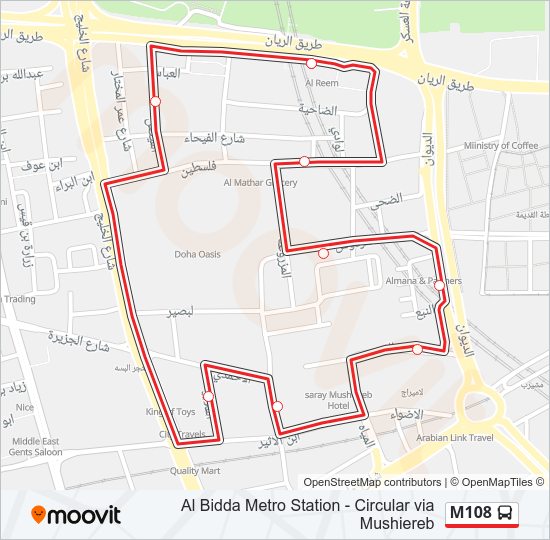 خريط الخط لـ M108 حافلة