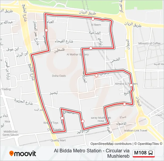 M108 Bus Line Map