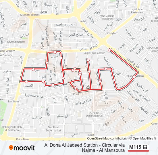 خريط الخط لـ M115 حافلة