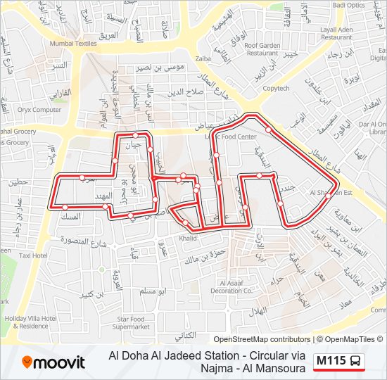 خريط الخط لـ M115 حافلة