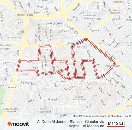 M115 Bus Line Map