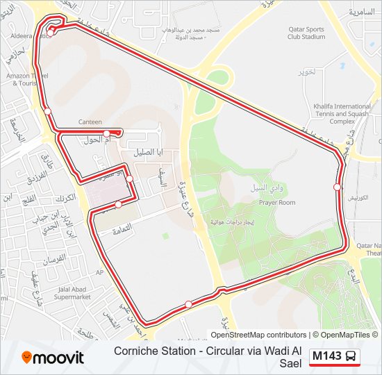 خريط الخط لـ M143 حافلة
