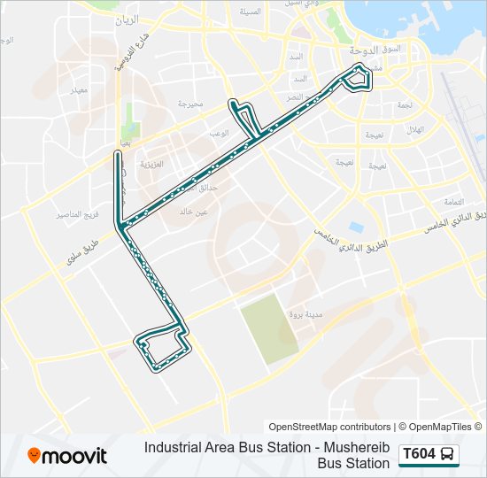 خريط الخط لـ T604 حافلة