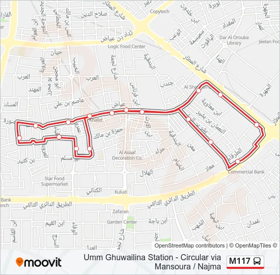 M117 Bus Line Map