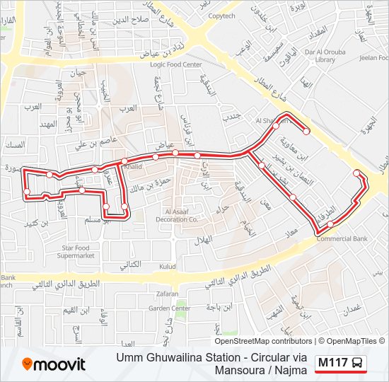 M117 Bus Line Map