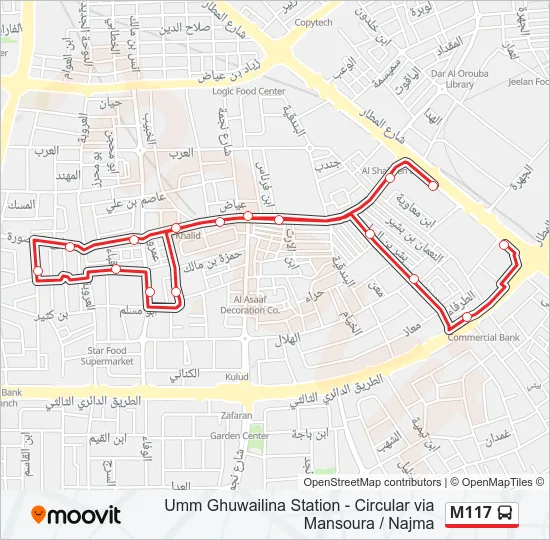 M117 Bus Line Map