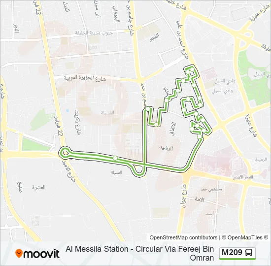 M209 Bus Line Map