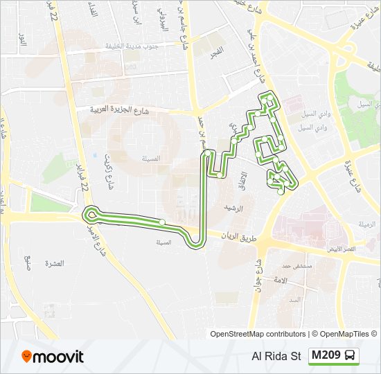 M209 Bus Line Map