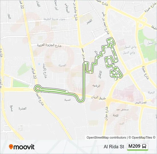 M209 Bus Line Map