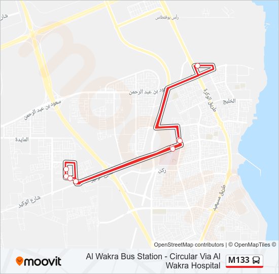 خريط الخط لـ M133 حافلة