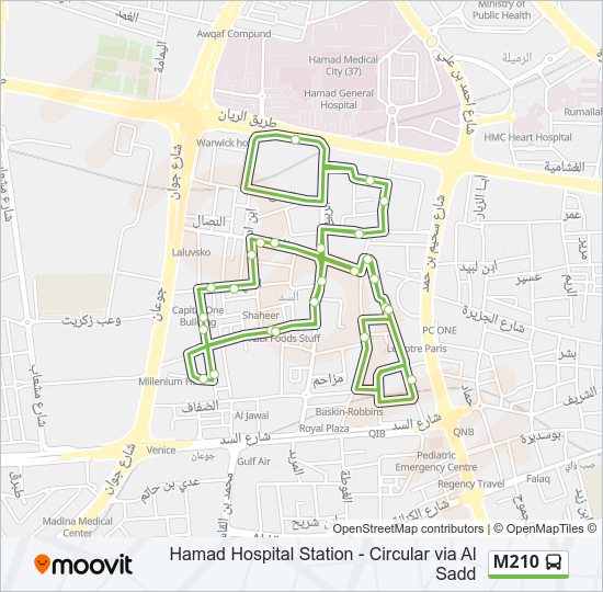 M210 Bus Line Map