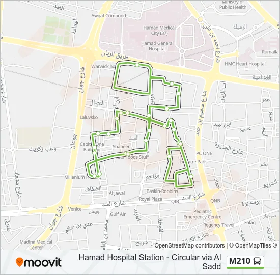 M210 Bus Line Map