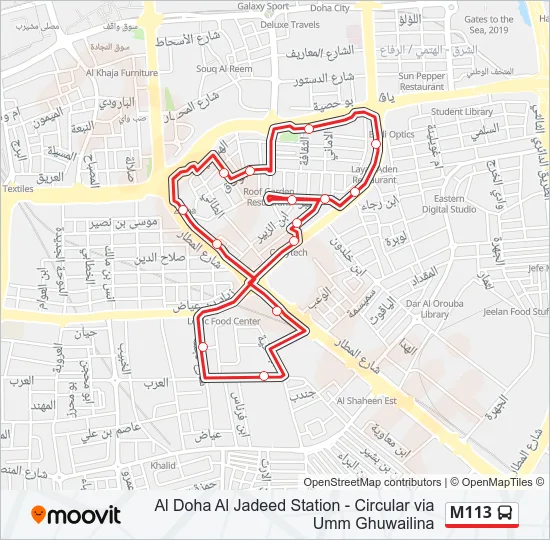 M113 Bus Line Map