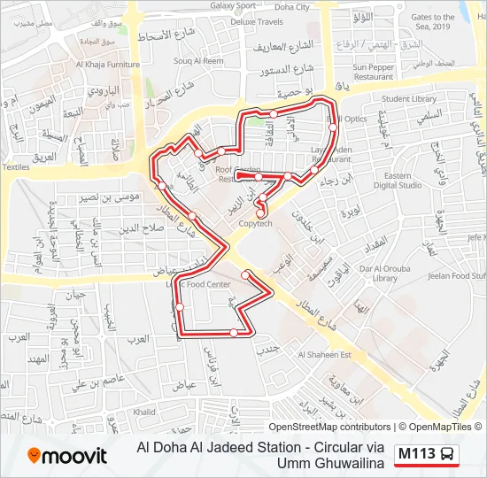 M113 Bus Line Map