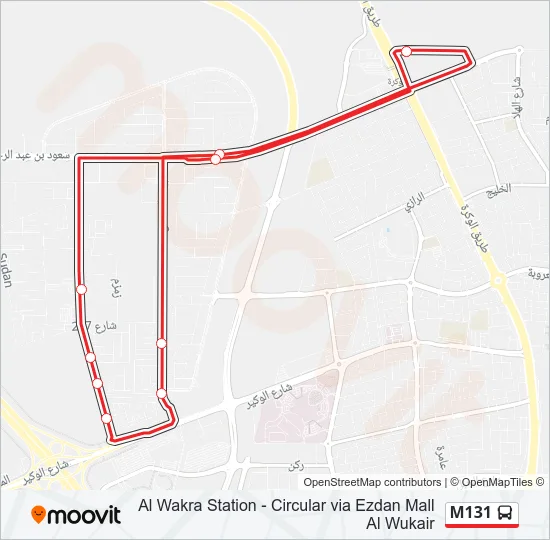 M131 Bus Line Map