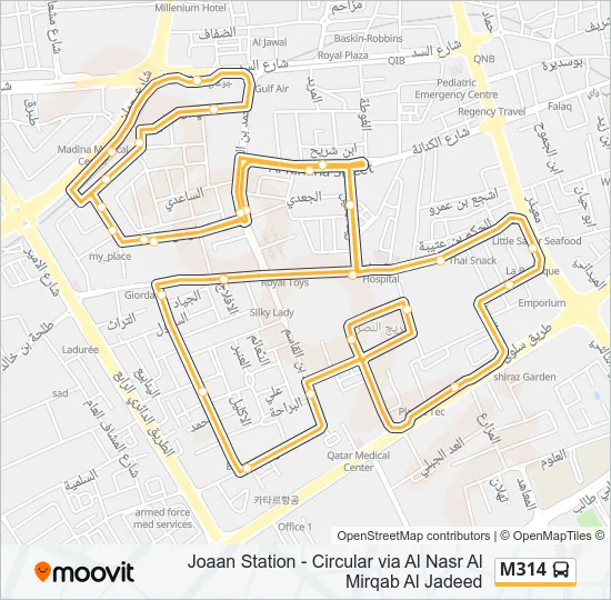 M314 Bus Line Map