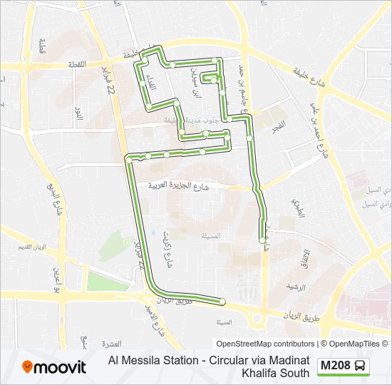 خريط الخط لـ M208 حافلة
