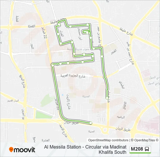 M208 Bus Line Map