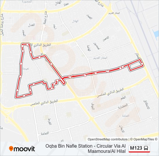 خريط الخط لـ M123 حافلة