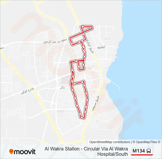 M134 Bus Line Map