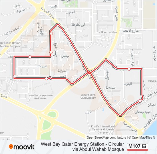 خريط الخط لـ M107 حافلة